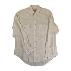 Vintage Rockmount Ranch Wear Shirt Mens XL Ivory Pearl Snap Cowboy USA Western